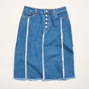 Permanent Vacation Deadline Midi Skirt Size Large Denim Skirt Western Jean